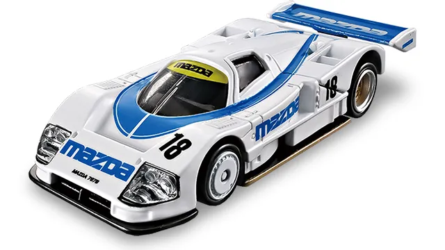 Tomica Premium Racing Mazda 787B 18 號車官方商品照，白藍 Mazda 廠隊塗裝