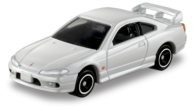EDION 限定日產 Silvia S15 官方商品照，白色車身配後尾翼與黑色輪圈
