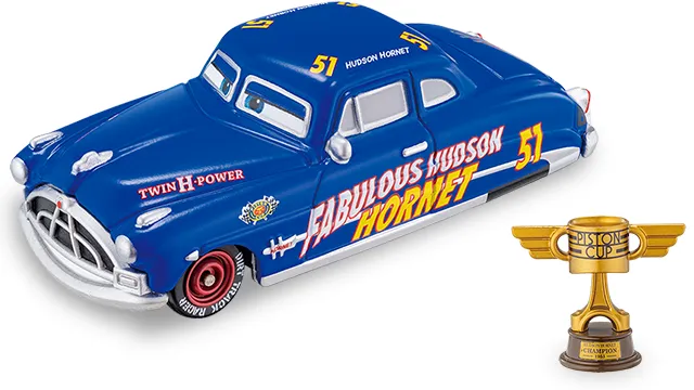 TT Mall 限定 Cars Tomica 韓大夫附活塞盃官方商品照，藍色 51 號車身與金色獎盃