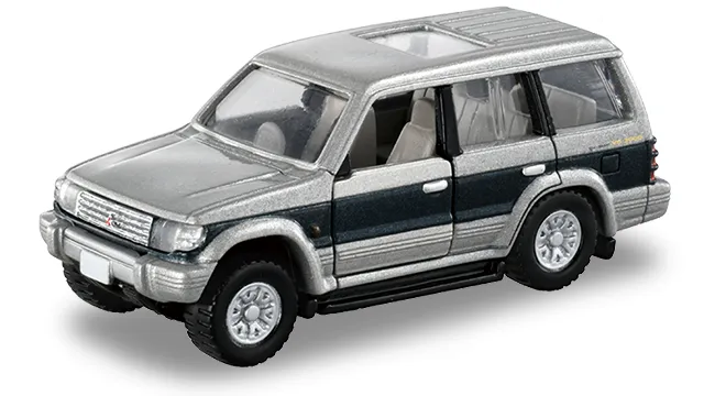 TT Mall 限定 復刻版 Tomica Premium 三菱 Pajero 官方商品照，銀灰配深藍的雙色車身