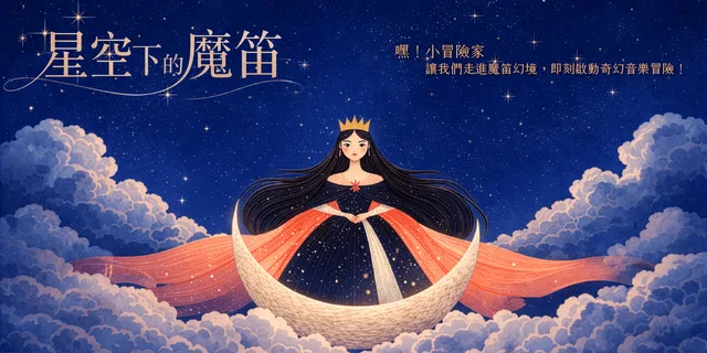 《星空下的魔笛》主視覺：夜空中的夜之后插畫