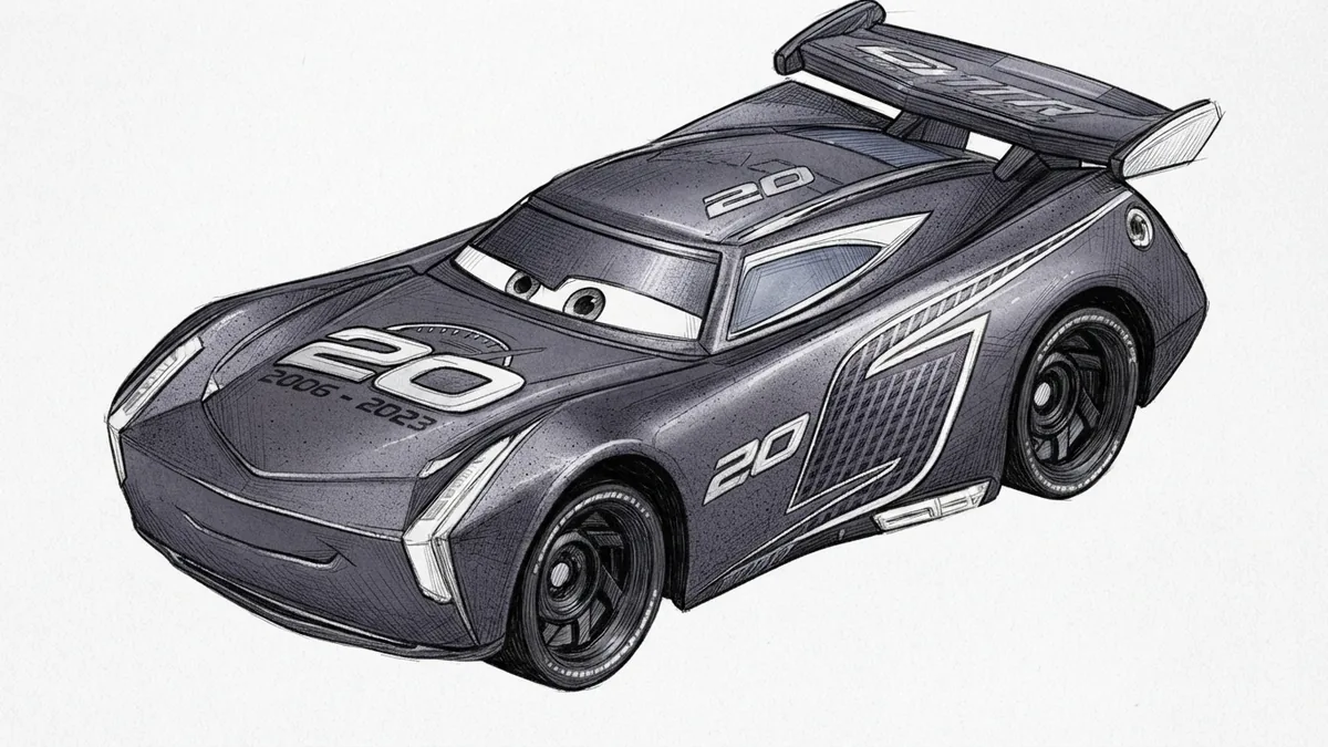 Cars Tomica SP 傑克森·斯通 20 週年紀念版素描插畫