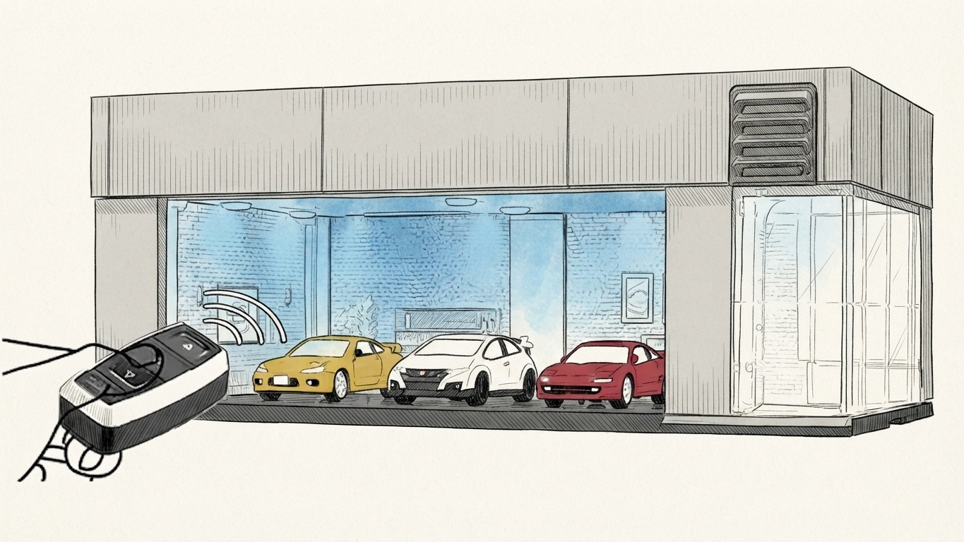 tomica GARAGE Smart STONE 灰色標準版素描插畫