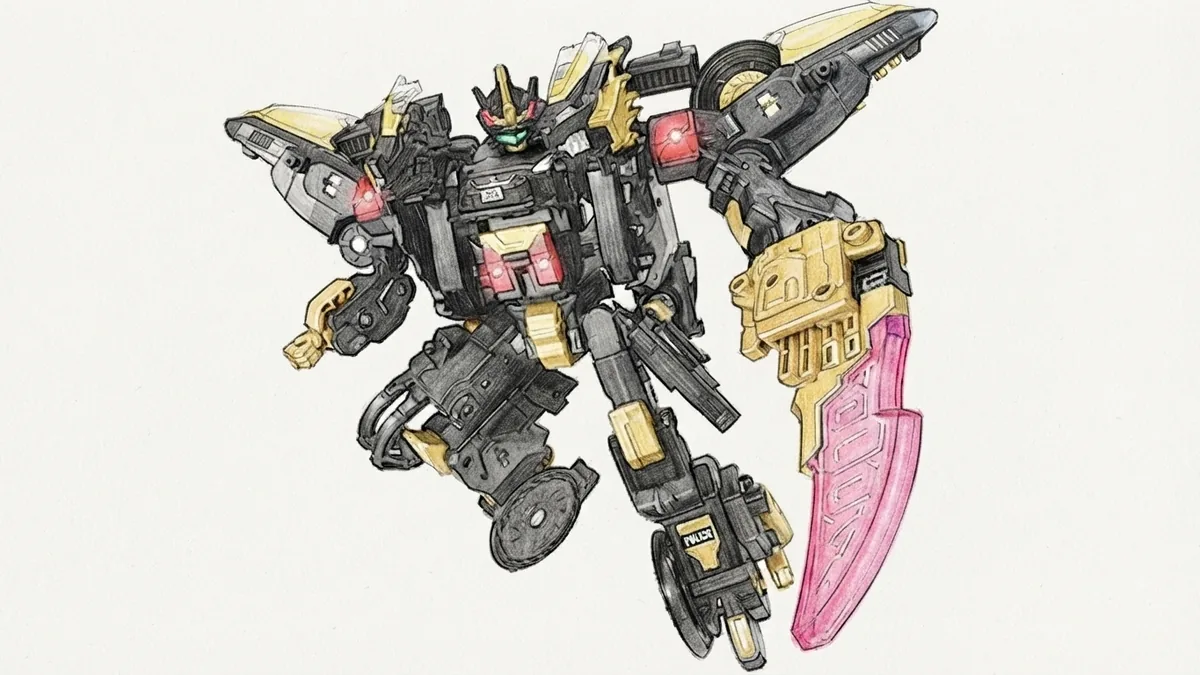 Job Braver 崛起警察勇者 ZERO 與黑騎警車 DX 組素描插畫