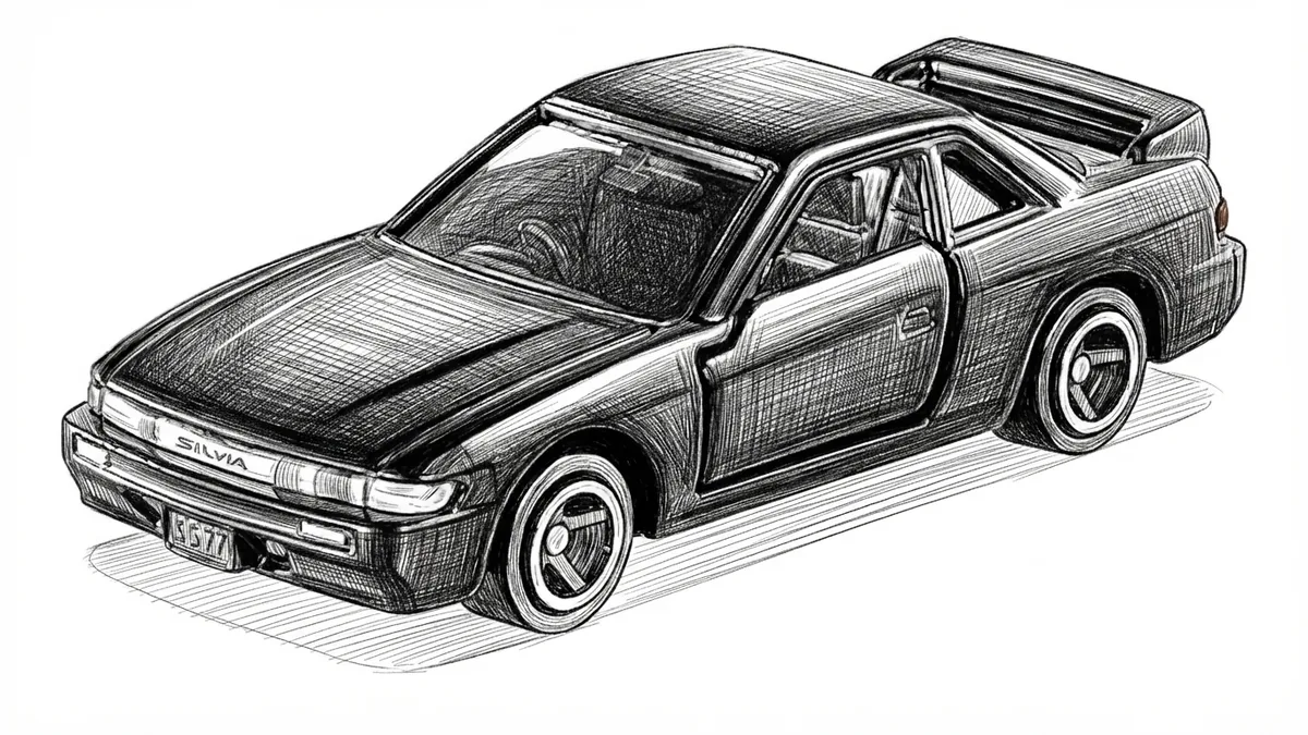 EDION 限定 Nissan Silvia S13 素描插畫