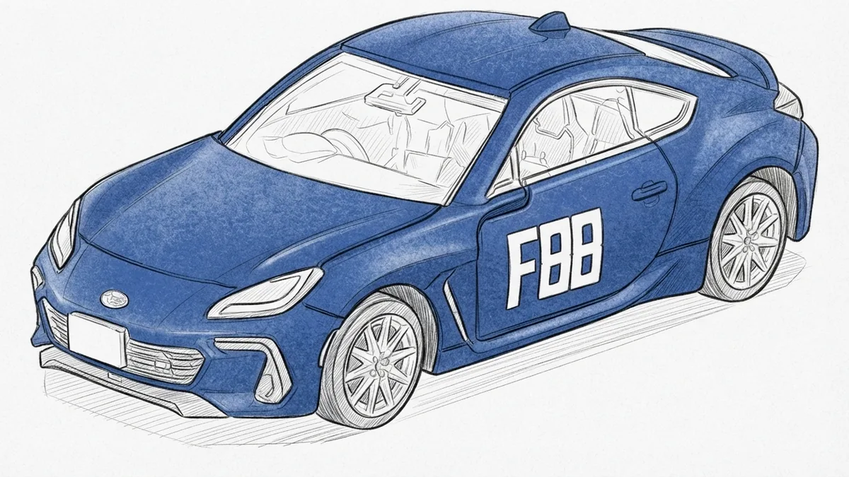 Tomica Premium unlimited 14 Subaru BRZ 素描插畫